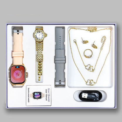 Womens Smartwatch & Jewelry Luxury Gift Set