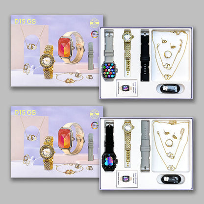 Womens Smartwatch & Jewelry Luxury Gift Set
